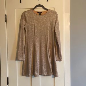 Sparkly Gold Long Sleeve Dress
